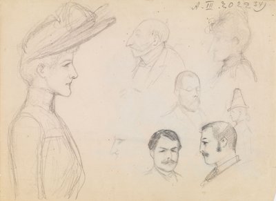 Portrait Study (verso Begonias) by Albert Edelfelt