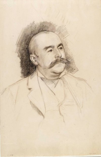 Portrait of Baron A. Portalis, Sketch by Albert Edelfelt