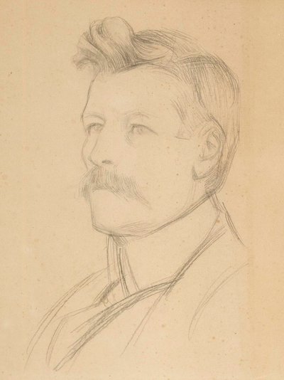 Portrait of Emil Wikström, Head by Albert Edelfelt