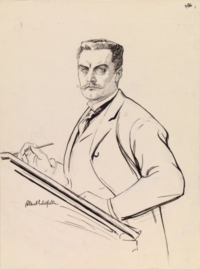 Self-Portrait at the Desk by Albert Edelfelt