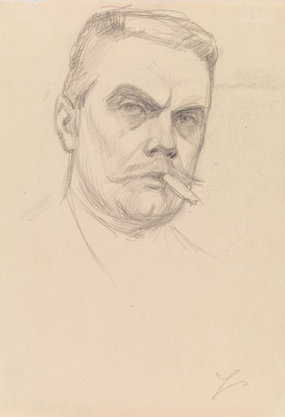 Self-Portrait with a Cigar by Albert Edelfelt