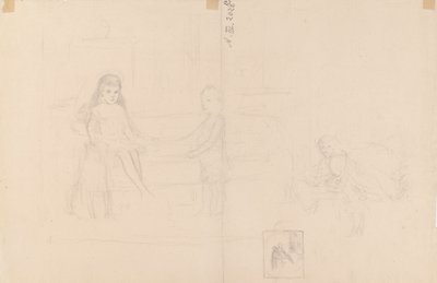 Sketch for Michael and Xenia, Children of Tsar Alexander III by Albert Edelfelt