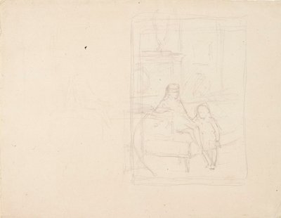 Sketch for Michael and Xenia, Children of Tsar Alexander III by Albert Edelfelt