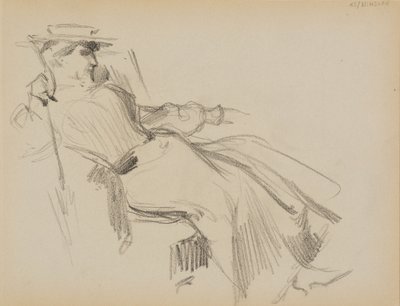 Sitting Woman by Albert Edelfelt