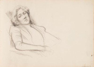 Seated Woman, Half-Length by Albert Edelfelt