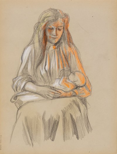 Mother and Child by Albert Edelfelt