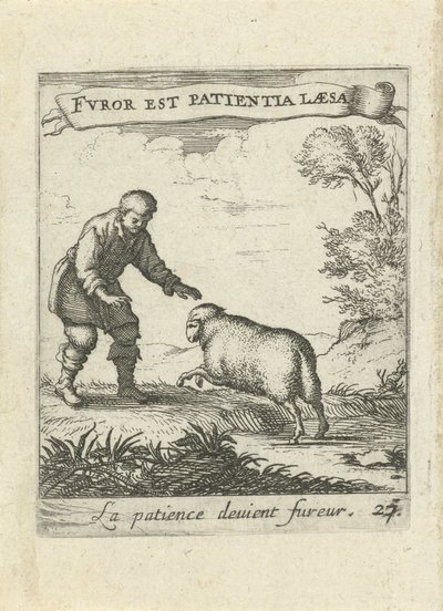 Landscape with Man and Sheep by Albert Flamen