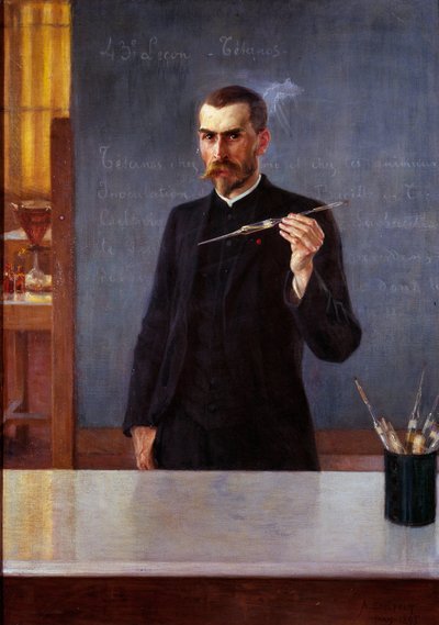 Portrait of Doctor Emile Roux, assistant to Louis Pasteur in 1894 by Albert Gustaf Aristides Edelfelt