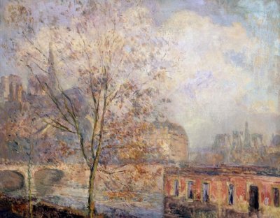Our Lady of Paris in Autumn – 19th/20th Century – French Impressionism by Albert Lebourg