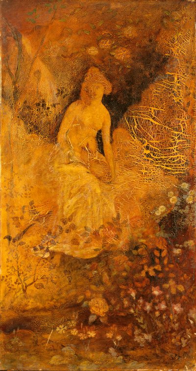 Panel for a Screen: Woman with a Deer by Albert Pinkham Ryder
