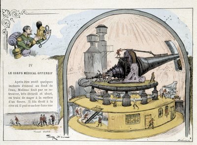 Futuristic Canon - in “The war in the twentieth century” by Robida by Albert Robida