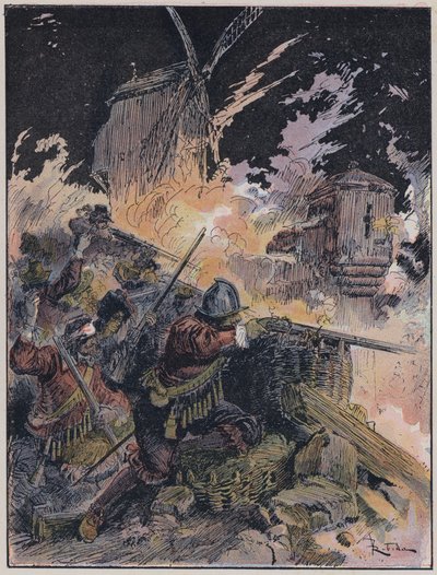 Illustration for Le Capitaine Bellormeau by and illustrated by A. Robida (color lithograph) by Albert Robida