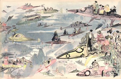 Leaving the Opera in the year 2000 by Albert Robida