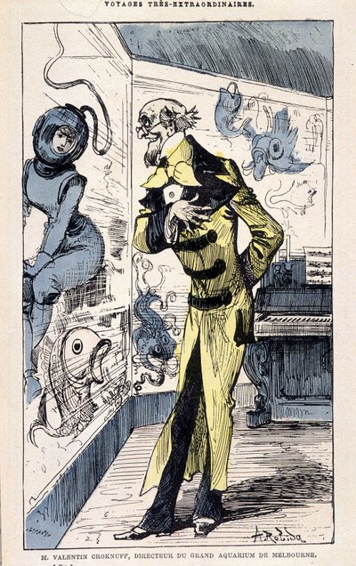 Mr. Valentin Croknuff, director of the great aquarium of Melbourne, parody of Jules Verne, 