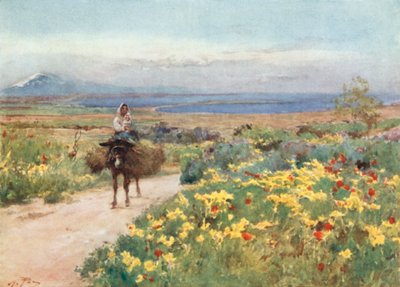 Spring at Syracuse. View of Etna and Thapsos from Site of Tyche by Alberto Pisa