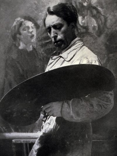 Portrait of the Painter Tullio Silvestri at Work in His Studio by Alberto Segre