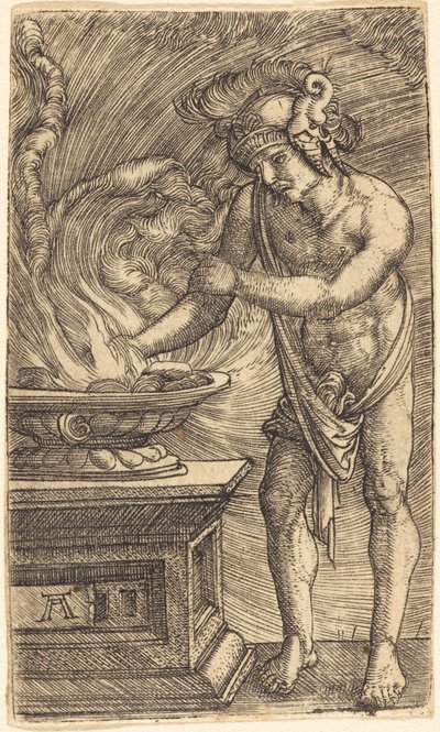 Mucius Scaevola Burning His Hand by Albrecht Altdorfer
