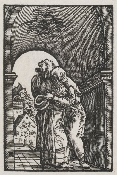 The Fall and Redemption of Man: The Embrace of Joachim and Anne at the Golden Gate by Albrecht Altdorfer