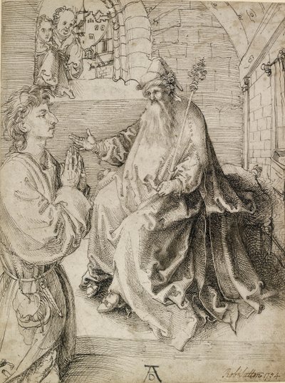 A Youth kneeling before a Potentate by Albrecht Dürer