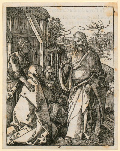 Christ Taking Leave of His Mother, Plate 8 from the series “Small Woodcut Passion” by Albrecht Dürer