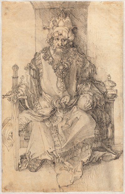 An Eastern Ruler Seated on His Throne by Albrecht Dürer