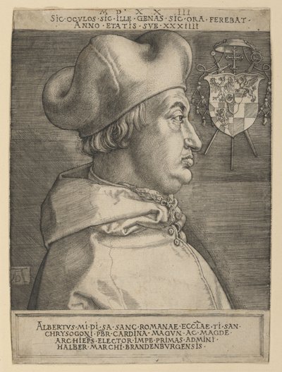 Cardinal Albrecht of Brandenburg (large plate) by Albrecht Dürer