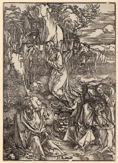 Christ on the Mount of Olives, Plate 3 of the Series "The Great Passion" by Albrecht Dürer