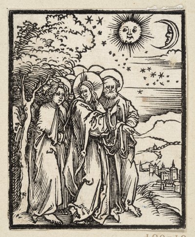 Christ Shows His Disciples the Signs in the Sky (from: Postilla, 43 Woodcuts) by Albrecht Dürer