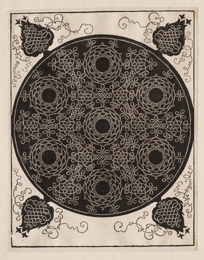 Fourth Knot, 7 Circular Groups of Knots with Black Centers by Albrecht Dürer
