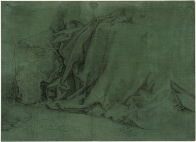 Study of Drapery of a Woman Seated on a Stone Bench by Albrecht Dürer