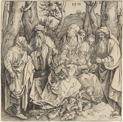 Holy Kinship with Two Musical Angels by Albrecht Dürer