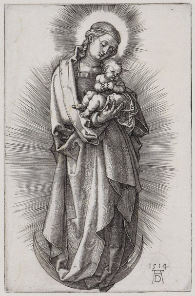 Virgin with the Hairband in the Halo on the Crescent Moon by Albrecht Dürer