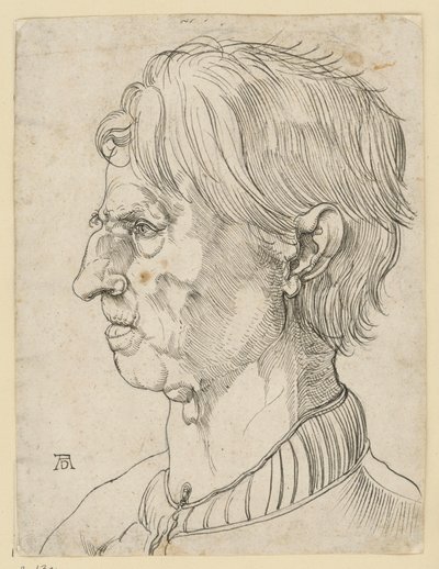 Head of an Older Beardless Man, in Profile Facing Left by Albrecht Dürer