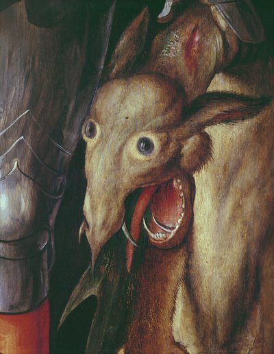 Paumgartner Altarpiece: detail of the Left Hand Wing, depicting the head of the dragon defeated by St. George (detail) by Albrecht Dürer