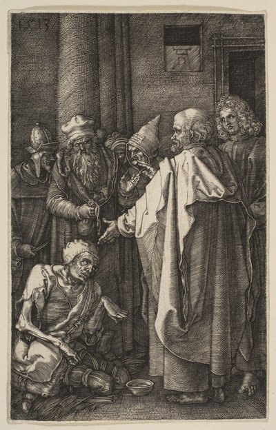 Saint Peter and Saint John at the Gate of the Temple, from "The Passion" by Albrecht Dürer