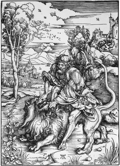 Samson Kills the Lion by Albrecht Dürer