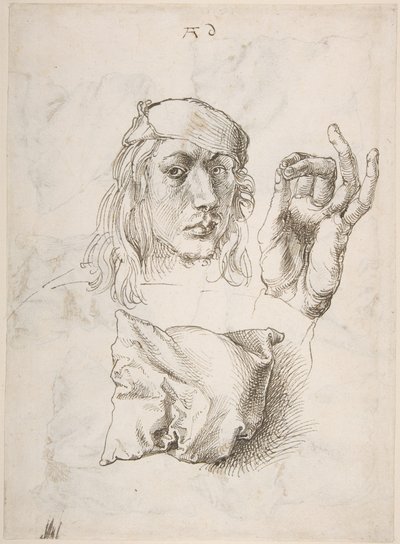 Self-portrait, Study of a hand and a pillow by Albrecht Dürer
