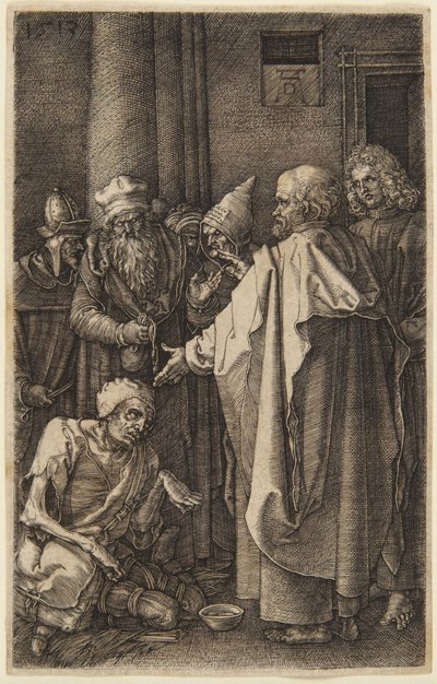 St. Peter and St. John Healing the Cripple (#16 from the Engraved Passion) by Albrecht Dürer