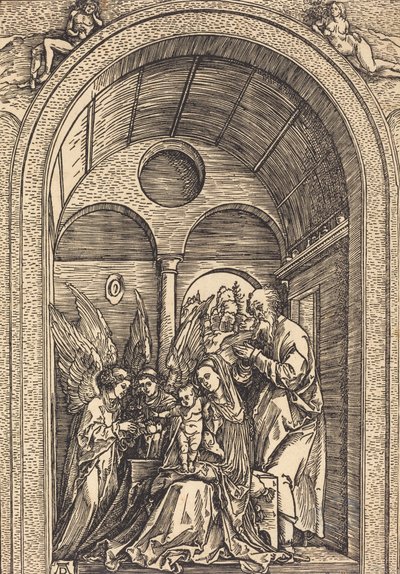 The Holy Family with Two Angels in a Vaulted Hall, c. 1504 by Albrecht Dürer