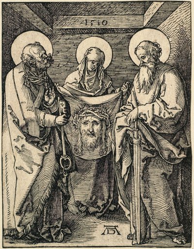 The Little Passion: Veronica between Saints Peter and Paul by Albrecht Dürer
