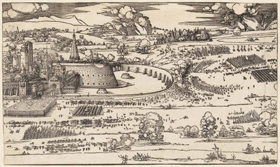 The Siege of a Fortress (left side only, of 2 blocks) by Albrecht Dürer