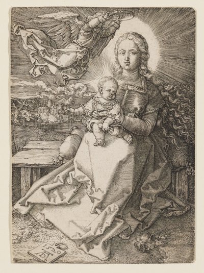 Virgin Crowned by One Angel by Albrecht Dürer