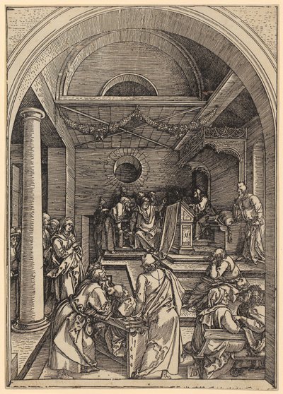 Twelve-Year-Old Jesus in the Temple, Plate 16 from the Series "The Life of Mary" by Albrecht Dürer