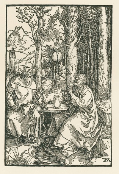 The Hermits Saint Anthony the Great and Saint Paul, c.1503-04 by Albrecht Dürer or Duerer
