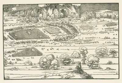 The Siege of a Fortress, Right Block by Albrecht Dürer or Duerer
