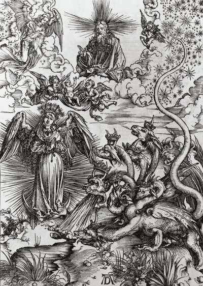 Woman of Apocalypse and Seven-Headed Dragon, Apocalypse by Albrecht Dürer