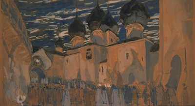Stage Design for the Opera The Pskov Maiden by N. Rimsky-Korsakov, 1901 by Aleksandr Jakovlevic Golovin