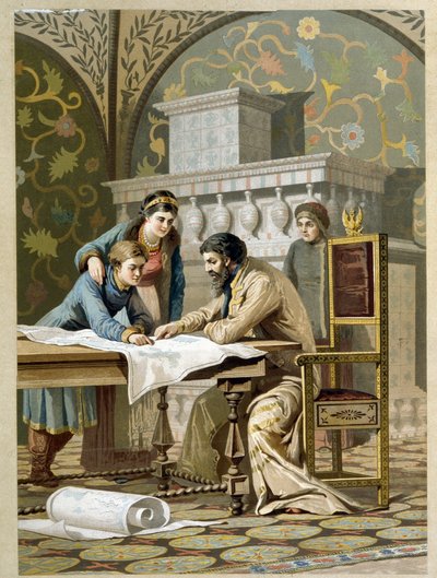 B. Godunov and His Children, Feodor and Xenia by Aleksei Danilovich Kivshenko