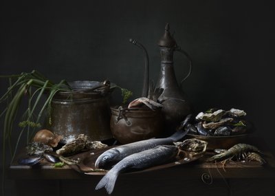 Rustic Seafood Still Life by Alena
