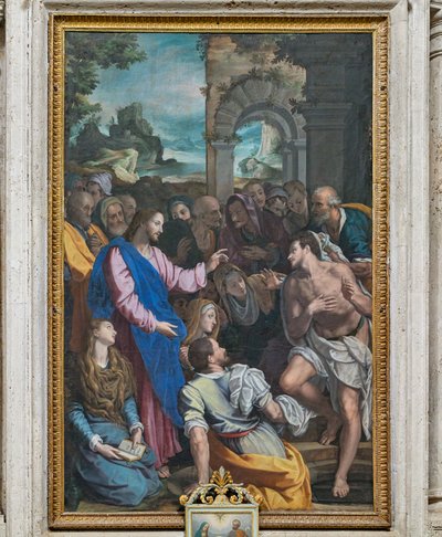 The Resurrection of Lazarus by Alessandro (workshop of) Allori
